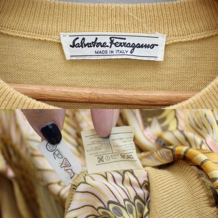 Salvatore Ferragamo フェラガモ金ボタンニット | Vintage.City 古着屋、古着コーデ情報を発信