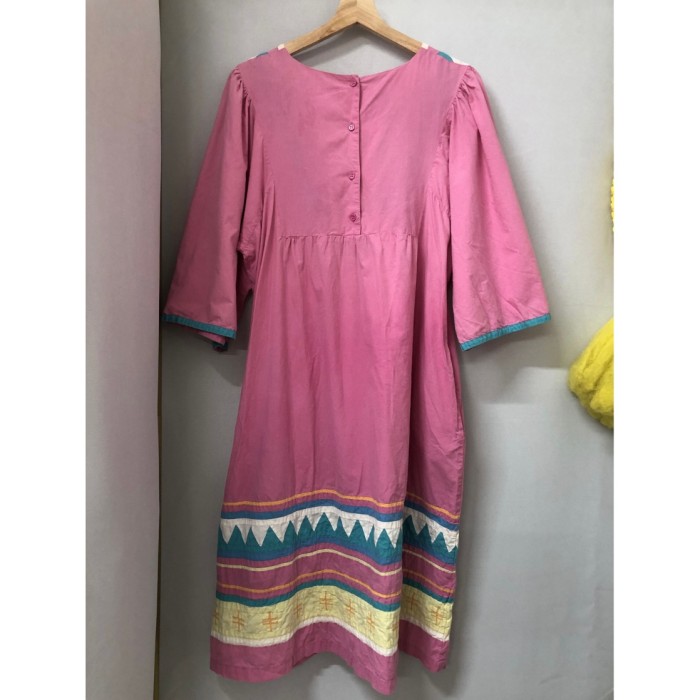 Vintage pink patchwork dress | Vintage.City 古着屋、古着コーデ情報を発信