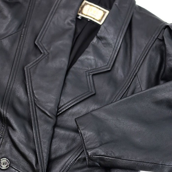 80s Lamb Leather Middle Design Jacket | Vintage.City