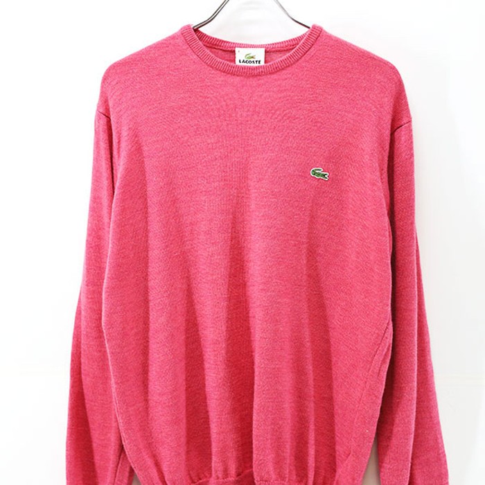 EURO Lacoste Vivid Pink Light Wool Knit | Vintage.City 古着屋、古着コーデ情報を発信