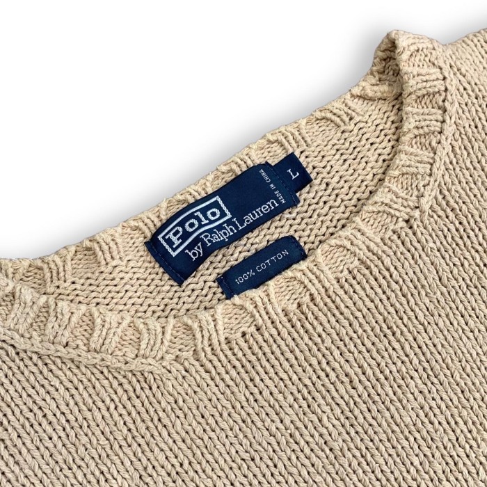 Polo by Ralph Lauren Cotton Sweater BEG | Vintage.City 빈티지숍, 빈티지 코디 정보