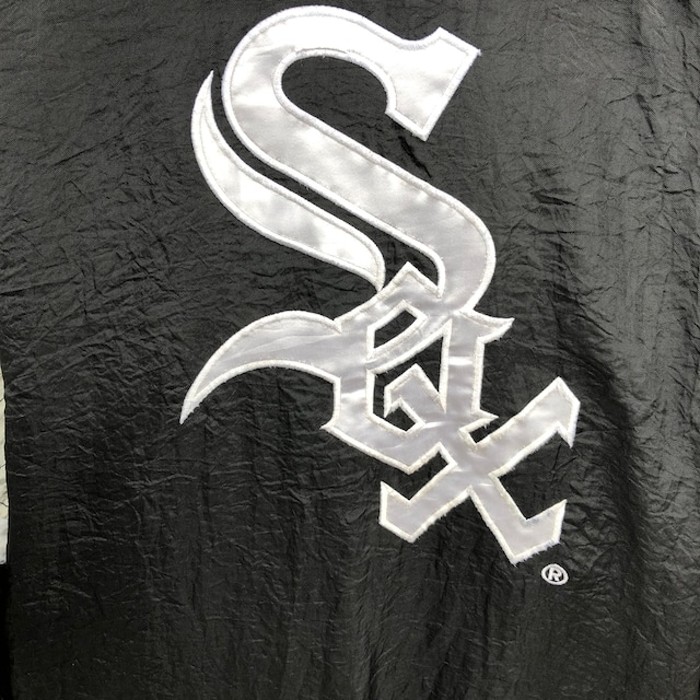 65身幅スターター アメリカ製 MLB公式ブルゾン チーム刺繍ロゴ ホワイトソックス 黒