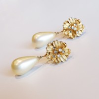 Marvella 70s Vintage flower drop earring | Vintage.City 빈티지숍, 빈티지 코디 정보