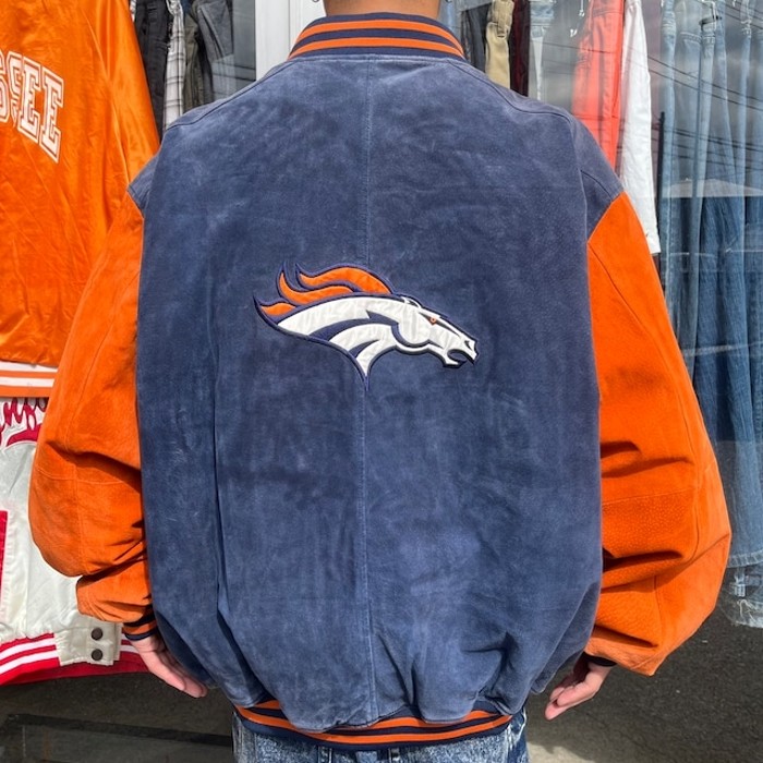 NFL デンバー ブロンコス スタジャン ジャケット 全刺繍 中綿