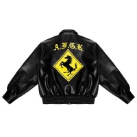 AFGK スタジャン フェイクレザー レーシング ロゴ ジャケット ブラックL | Vintage.City 古着屋、古着コーデ情報を発信