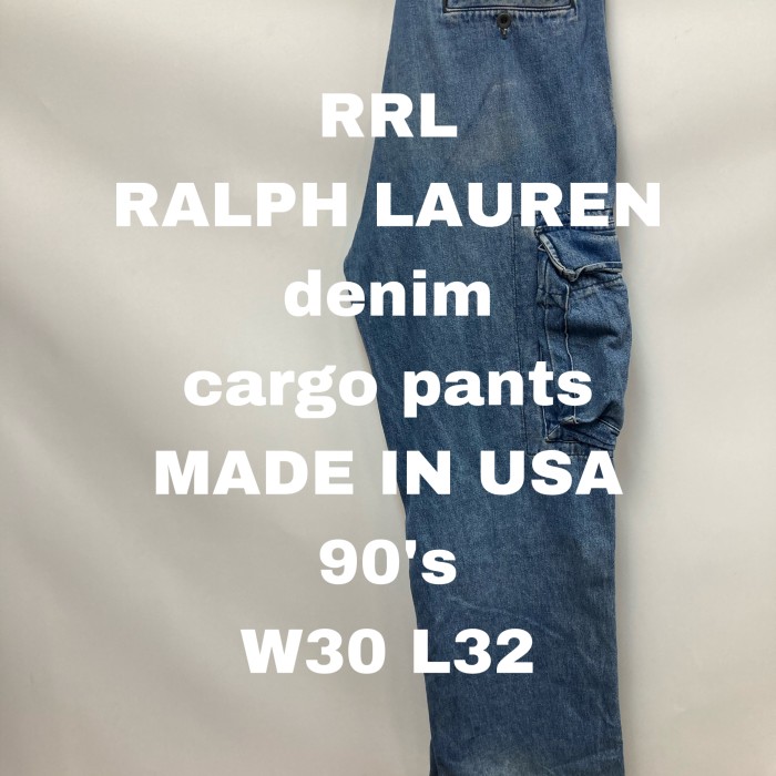 RRL RALPH LAUREN 90's wide denim cargo | Vintage.City