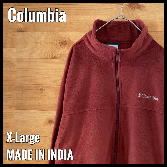 Columbia】フリースジャケット 赤茶色 刺繍 XL コロンビア US古着 ...