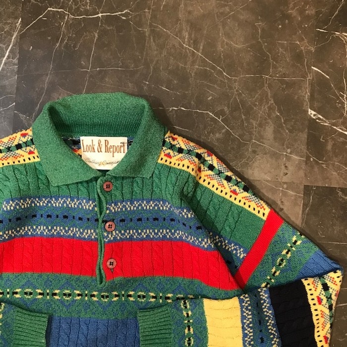 Look &Report Polo 3D Knit !! | Vintage.City 古着屋、古着コーデ情報を発信