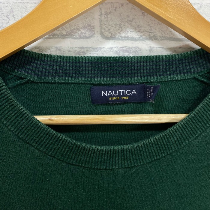 【SALE】Nautica 90's ニット　セーター　オーバサイズ　ワンポイントロゴ　緑 | Vintage.City 빈티지숍, 빈티지 코디 정보