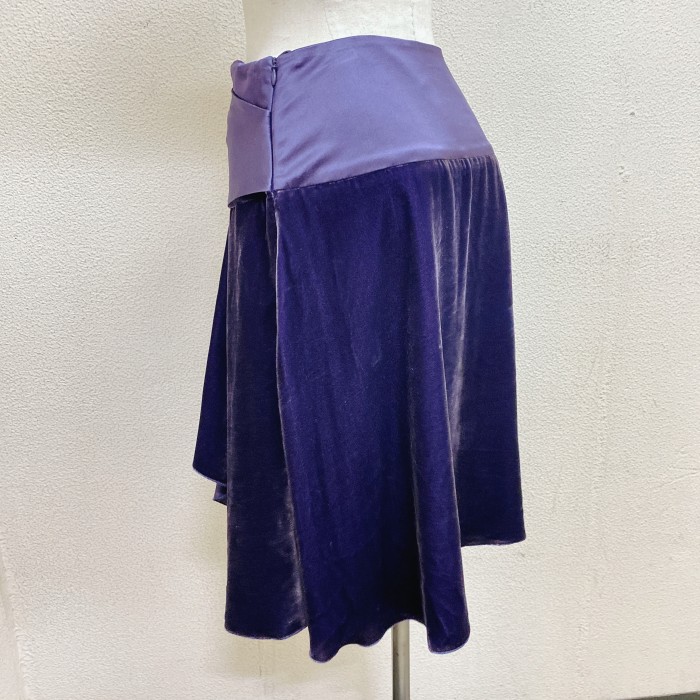アルマーニ ベロアスカート 紫色 シルク混 EMPORIO ARMANI 美品
