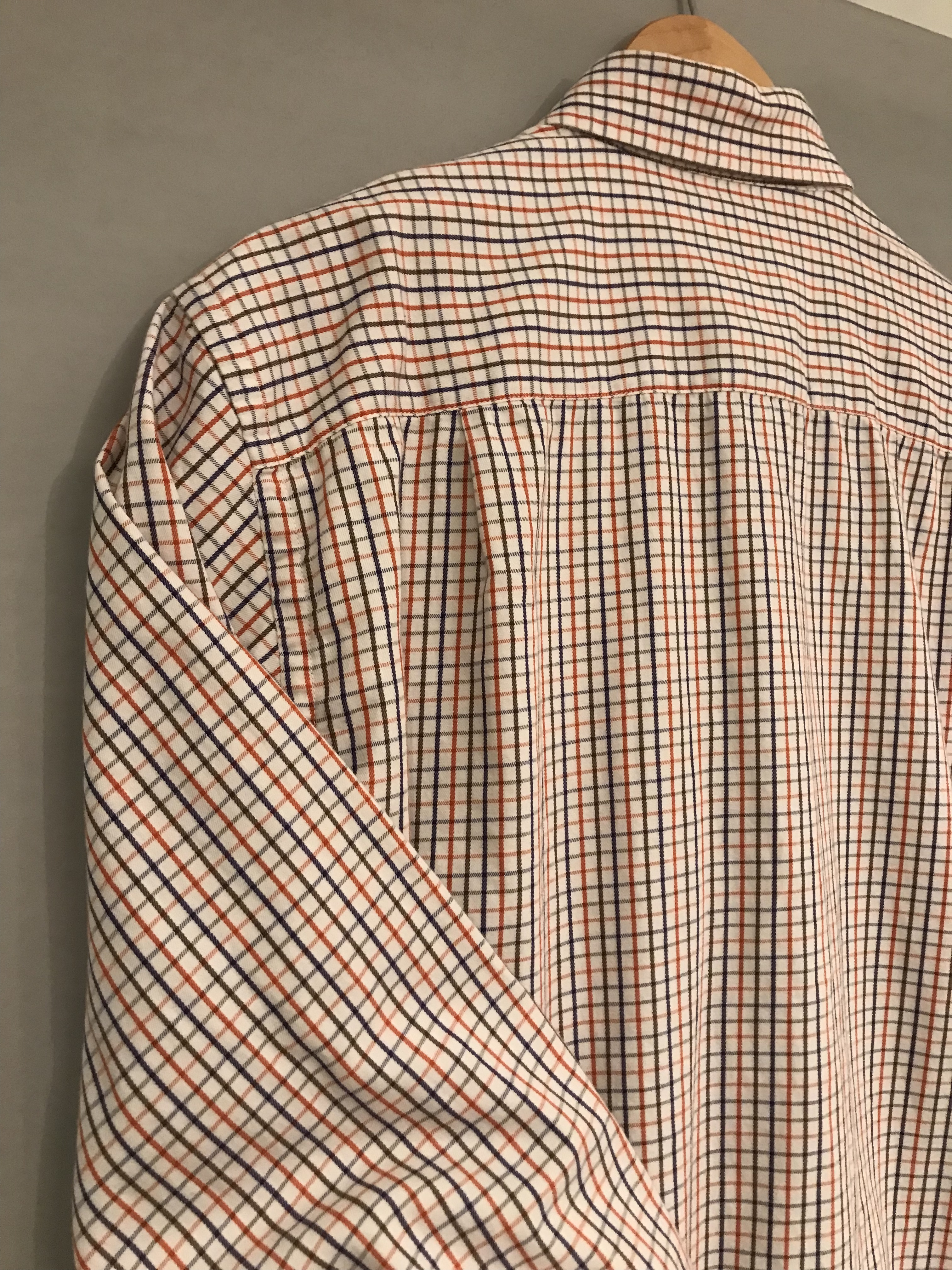 BERETTA ユーロ古着 チェックシャツ 青×茶×橙 サイズ US Mサイズ