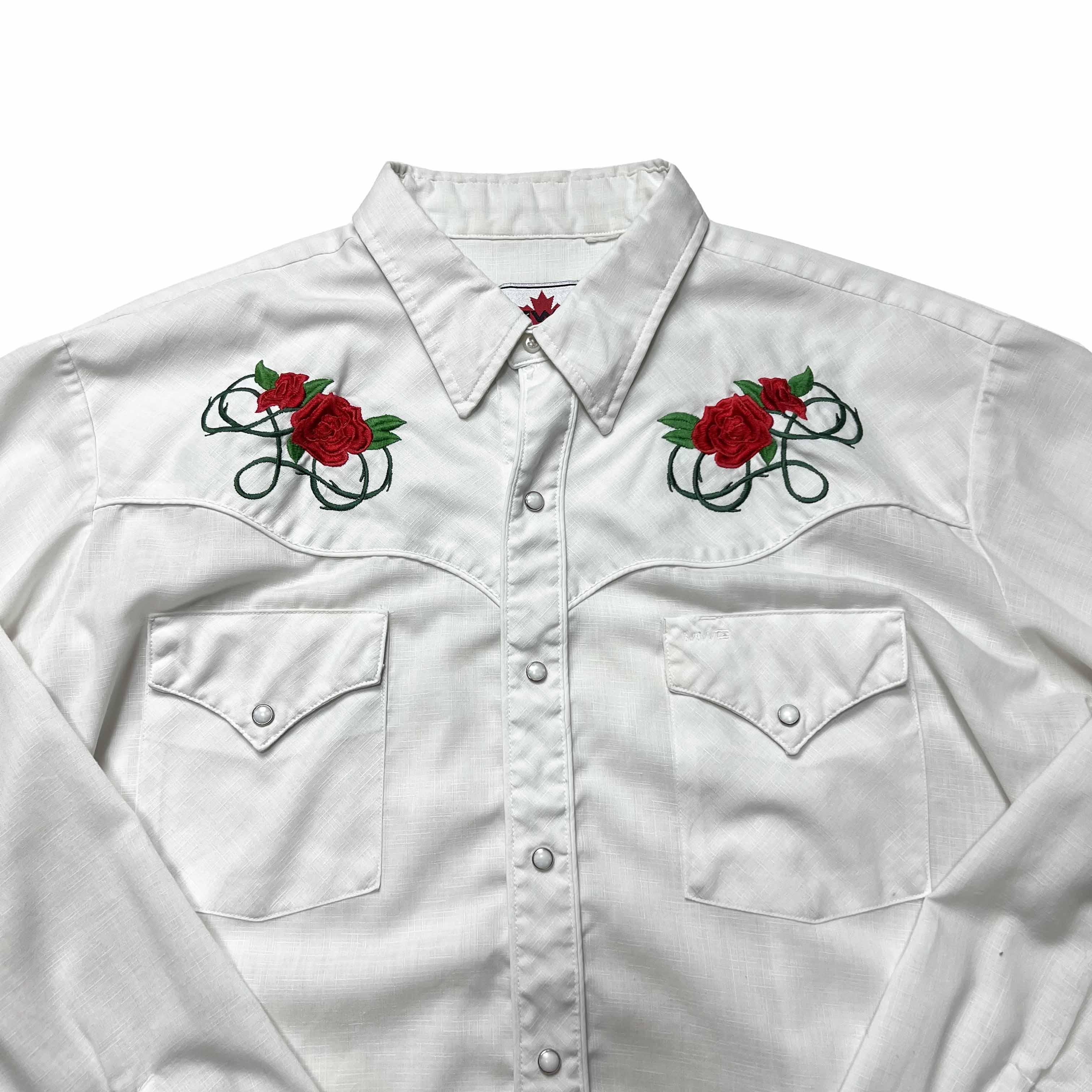 薔薇刺繍 ウエスタンシャツ