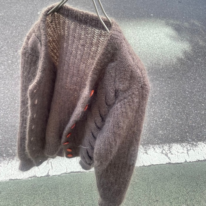 Brown cable knit cardigan | Vintage.City ヴィンテージ 古着