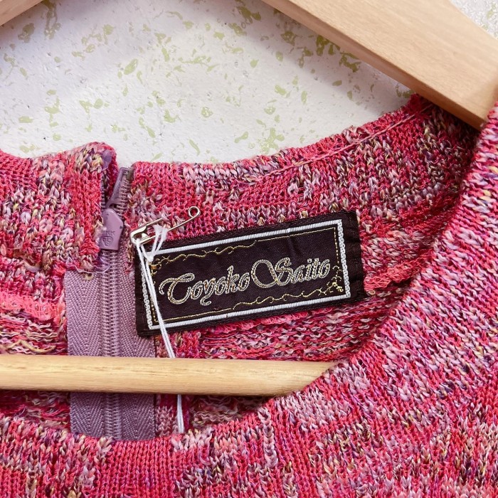pink mix knit mini dress | Vintage.City ヴィンテージ 古着