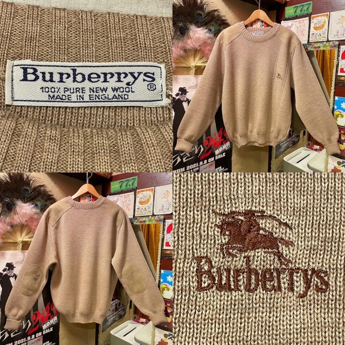 80s〜90s england製 ベェージュ色 burberry ニット | Vintage.City