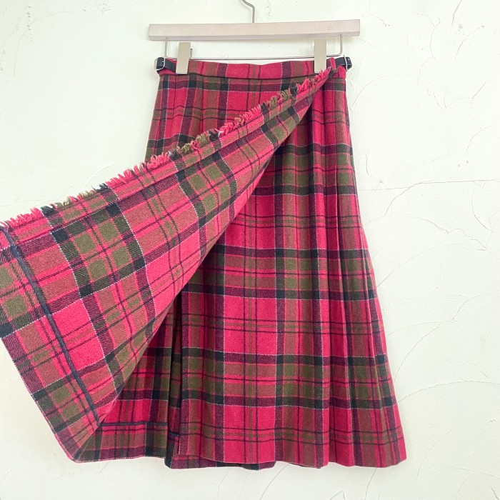 Scotland plaid wool pleats skirt | Vintage.City ヴィンテージ 古着