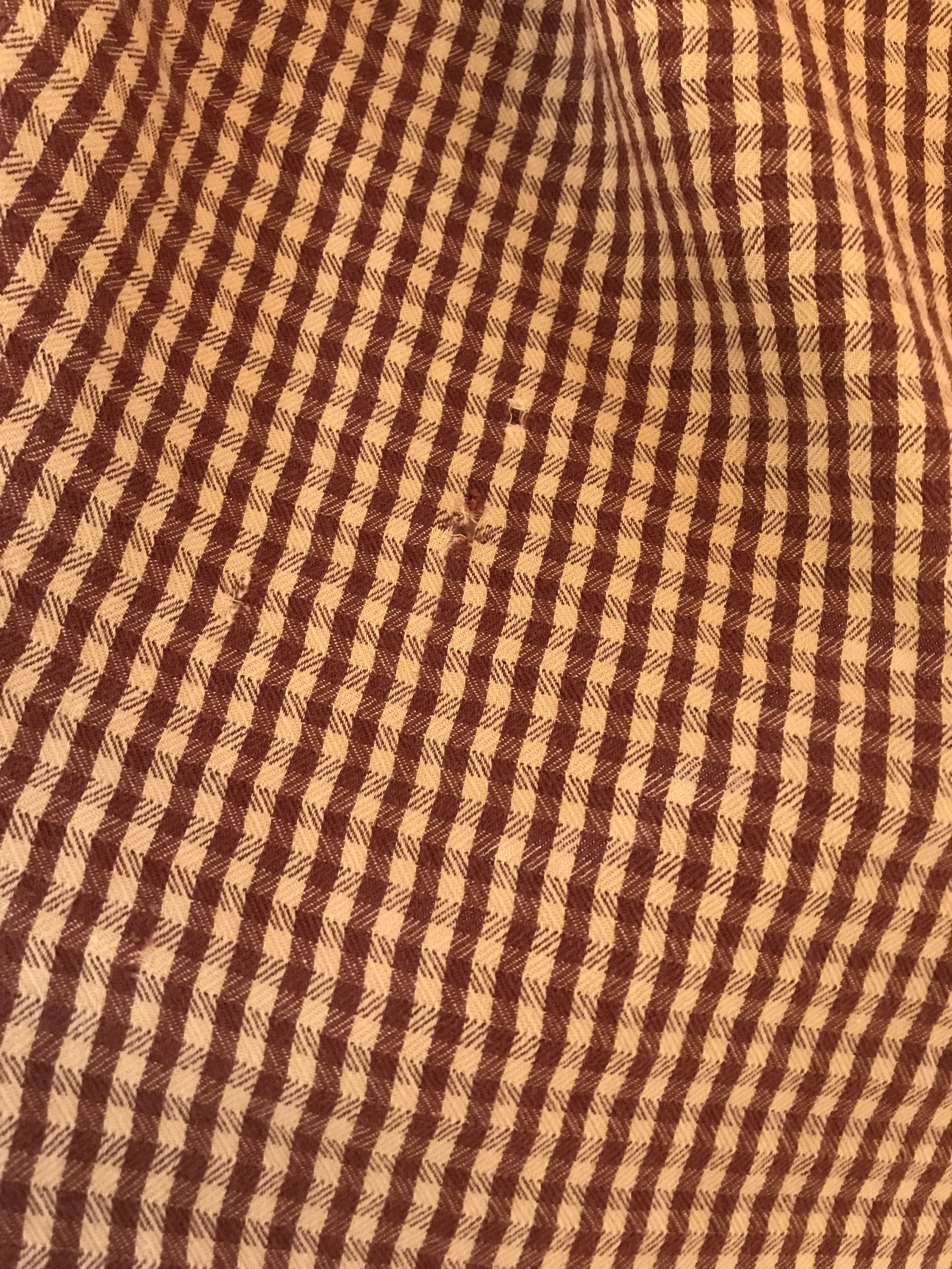 Louis Estere ギンガムチェックシャツ 赤茶×ベージュ Mサイズ