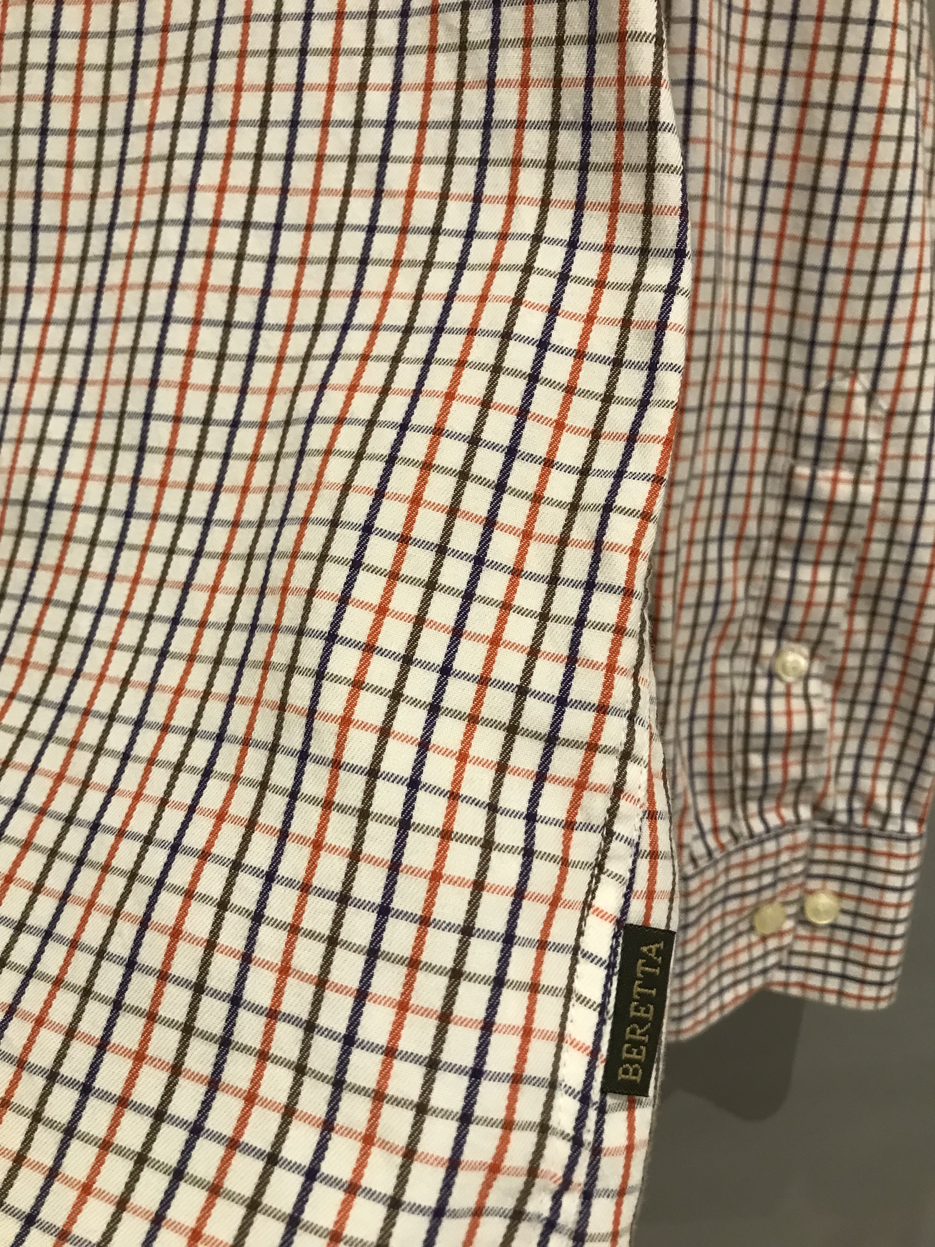 BERETTA ユーロ古着 チェックシャツ 青×茶×橙 サイズ US Mサイズ 