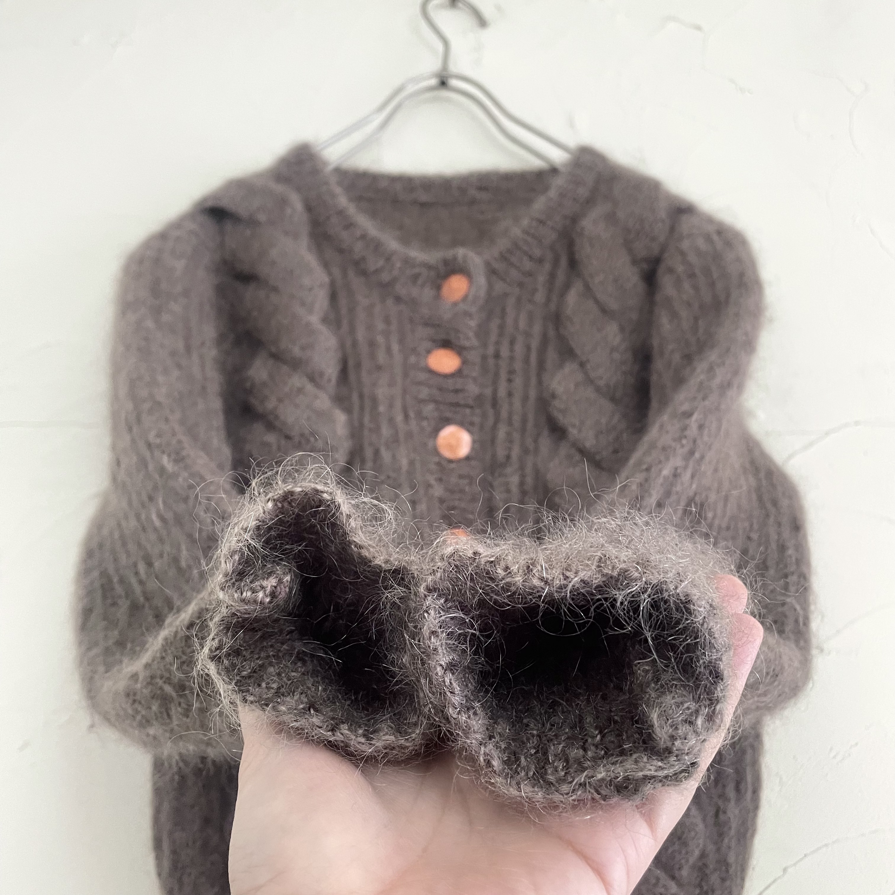 Brown cable knit cardigan