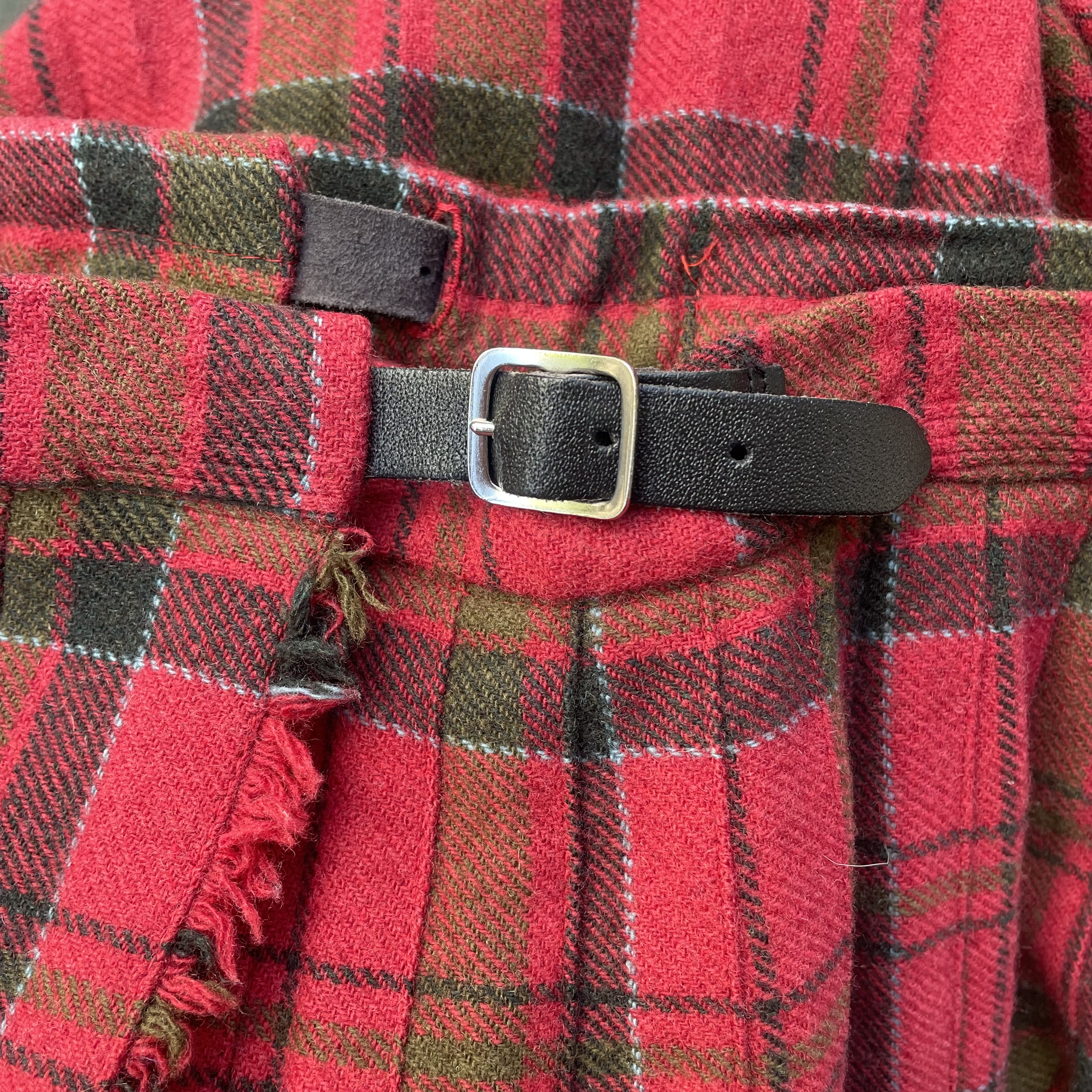 Scotland plaid wool pleats skirt
