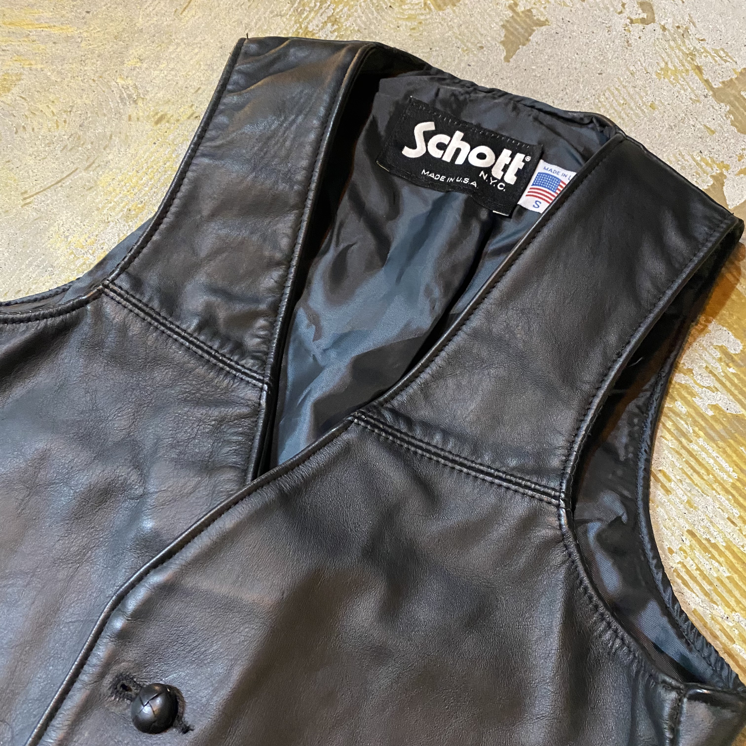 Schott 3B leather vest