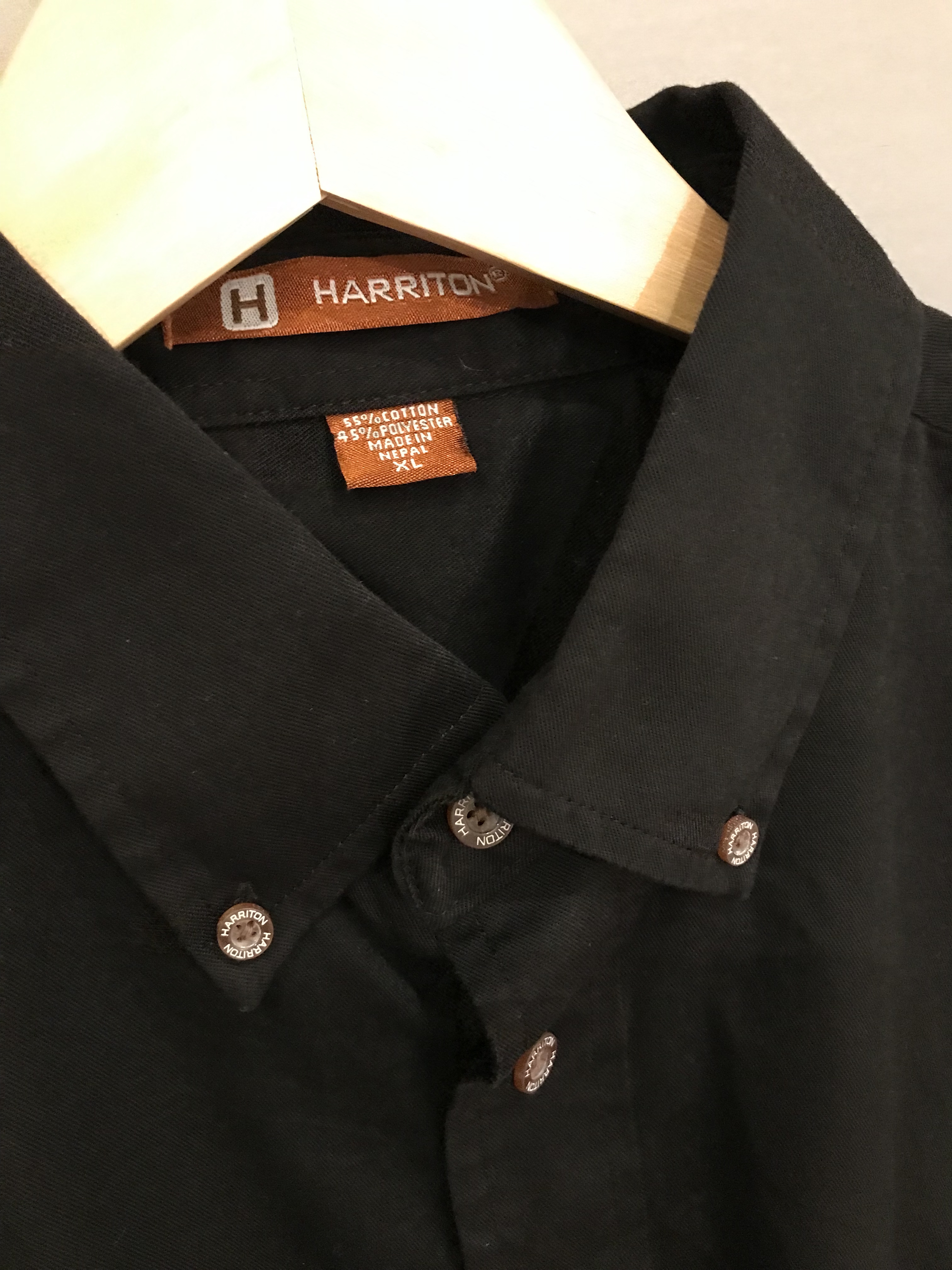 HARRITON ボタンダウンシャツ 黒 XLサイズ