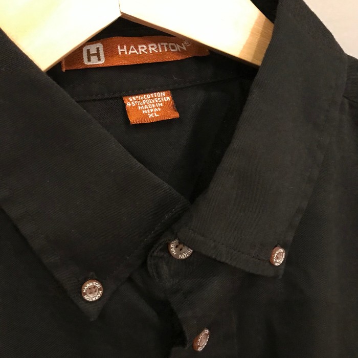 HARRITON ボタンダウンシャツ 黒 XLサイズ | Vintage.City ヴィンテージ 古着