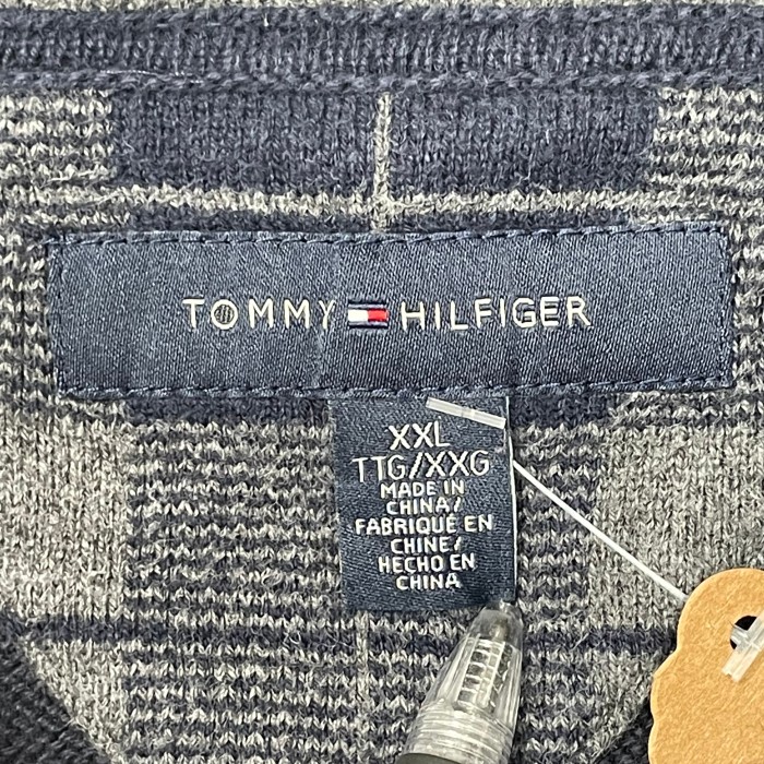 TOMMY HILFIGER   ニット　2XL   刺繍ロゴ　丸首　コットン　 | Vintage.City ヴィンテージ 古着