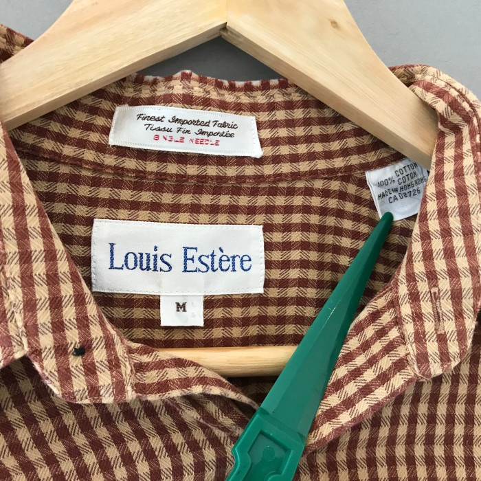 Louis Estere ギンガムチェックシャツ 赤茶×ベージュ Mサイズ | Vintage.City ヴィンテージ 古着