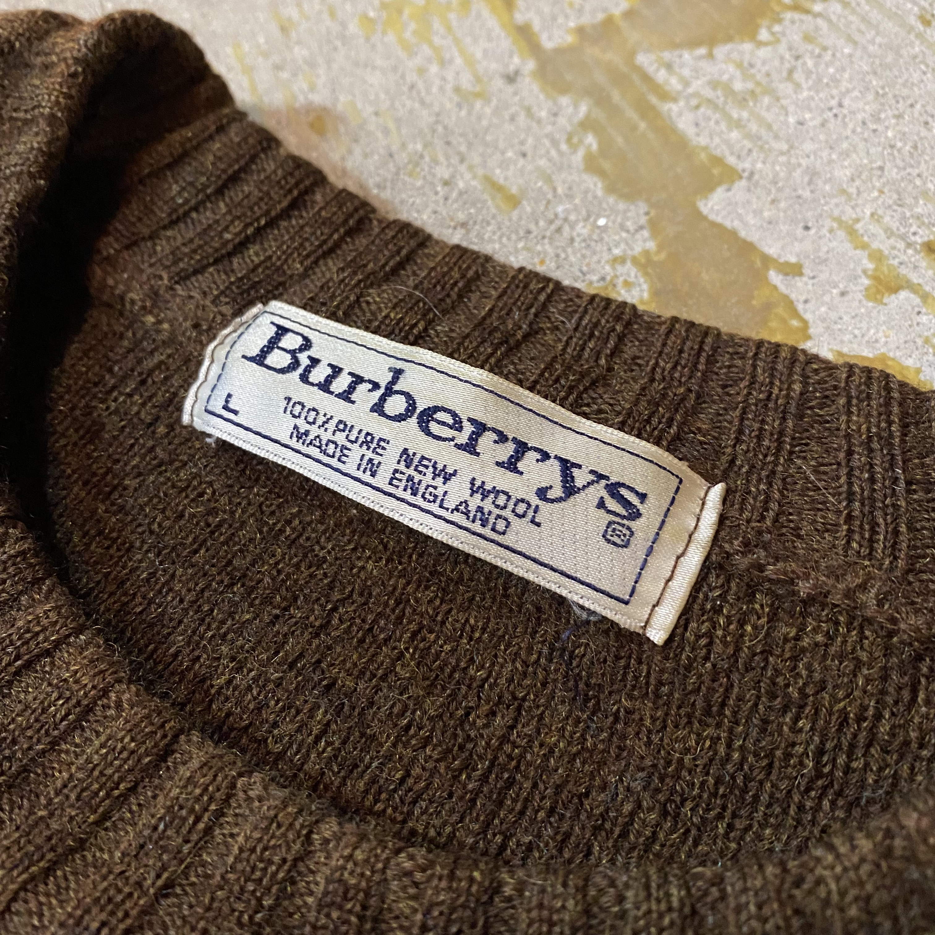 80s Burberrys elbow patch knit