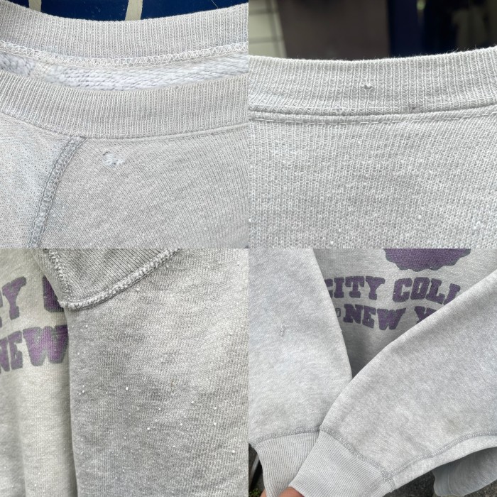 60s light grey purple CCNY college sweat | Vintage.City ヴィンテージ 古着