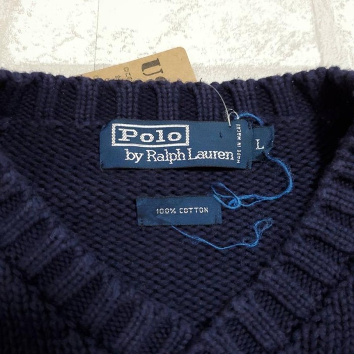 Polo by Ralph Lauren 　ニットセーター　ネイビー　紺　綿ん | Vintage.City ヴィンテージ 古着