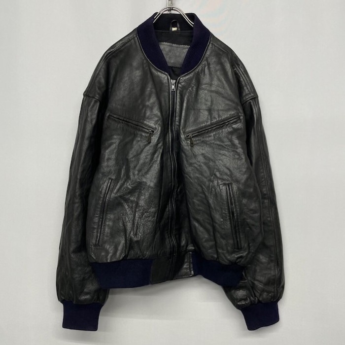 “OLD” MA-1 Type Leather Jacket | Vintage.City ヴィンテージ 古着