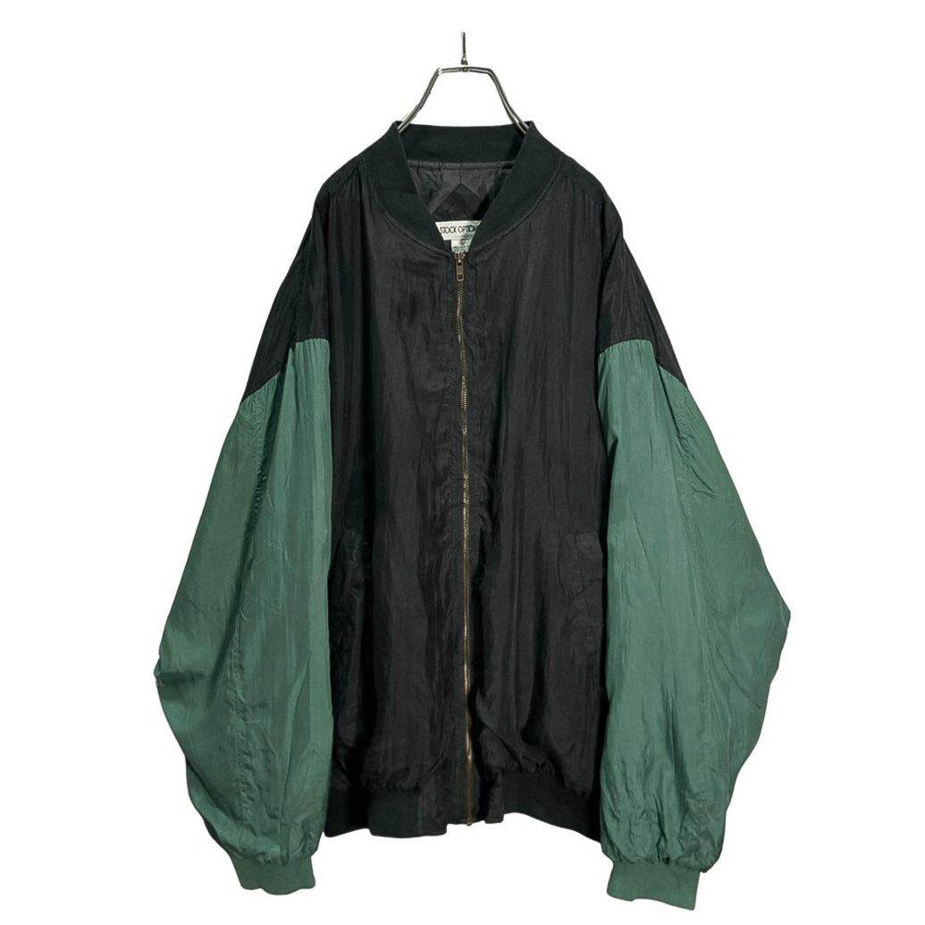 80-90s Bi-color design silk jacket