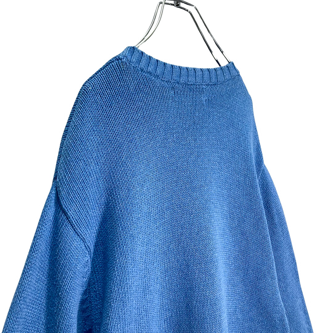 CHAPS L/S Blue cotton knit sweater