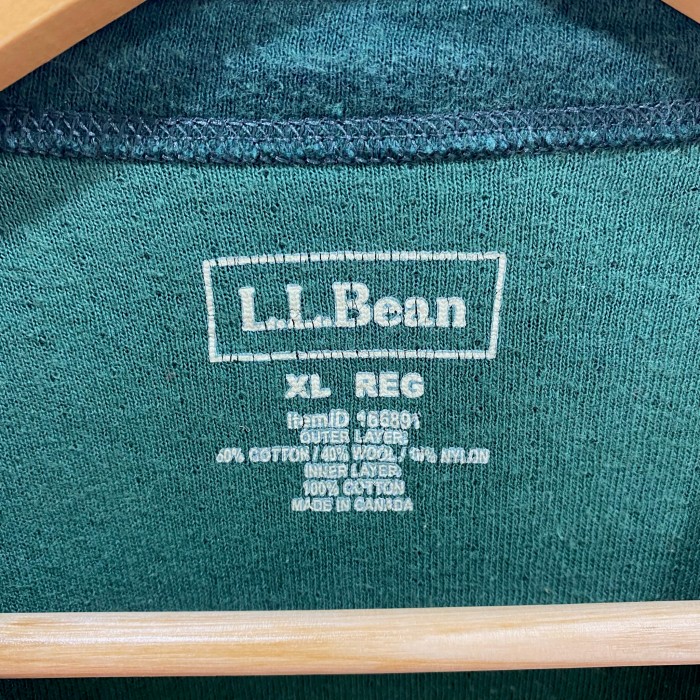 L.L.Bean  90's  ニット　セーター　ハーフジップ　ボタン　グリーン | Vintage.City ヴィンテージ 古着