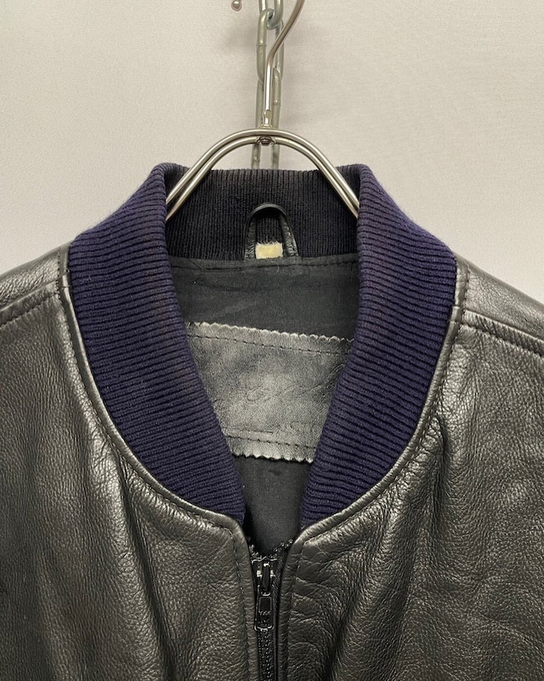 “OLD” MA-1 Type Leather Jacket