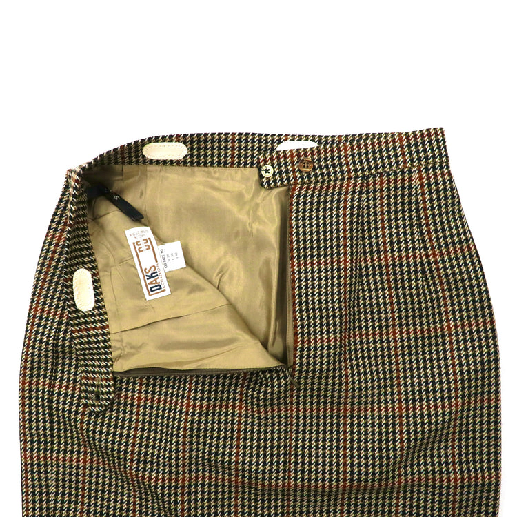 DAKS スカート 10 ブラウン チェック ウール オールド イギリス製