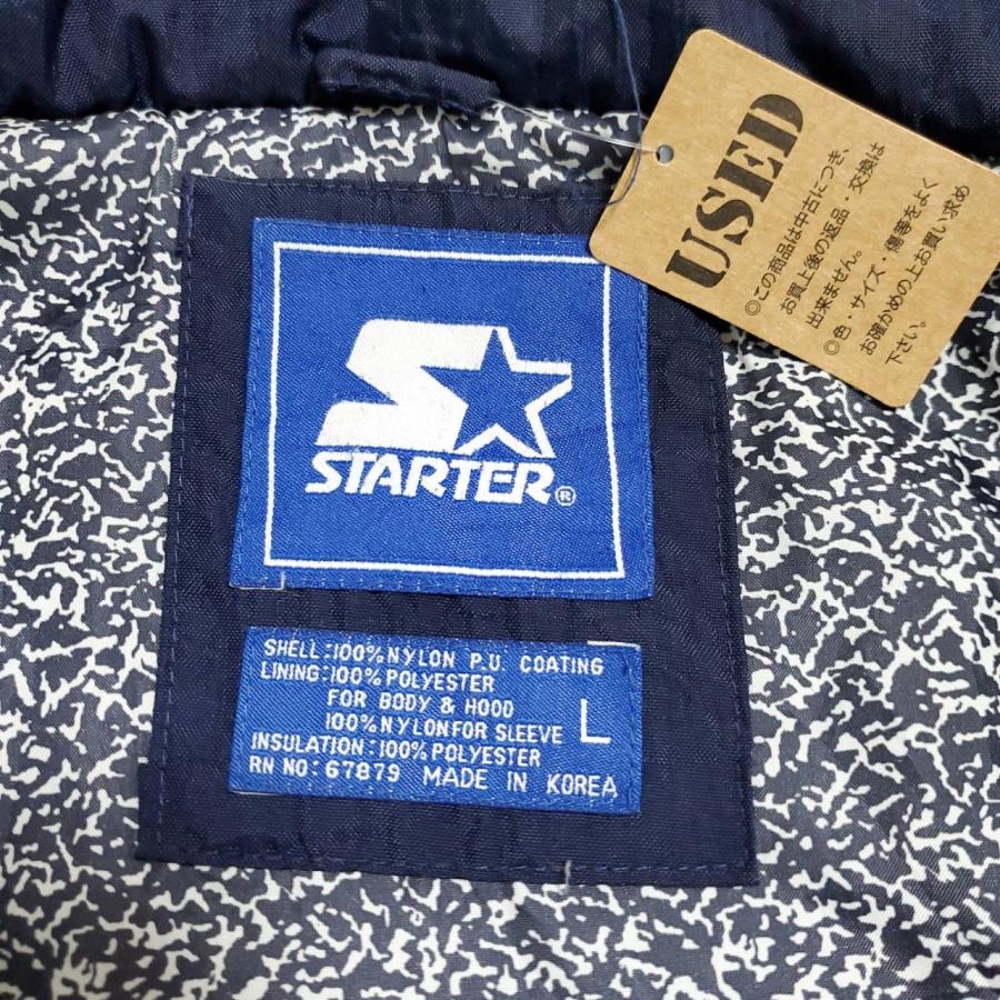 【585】STARTER 中綿ジャケット　Lサイズ　ネイビー×ホワイト