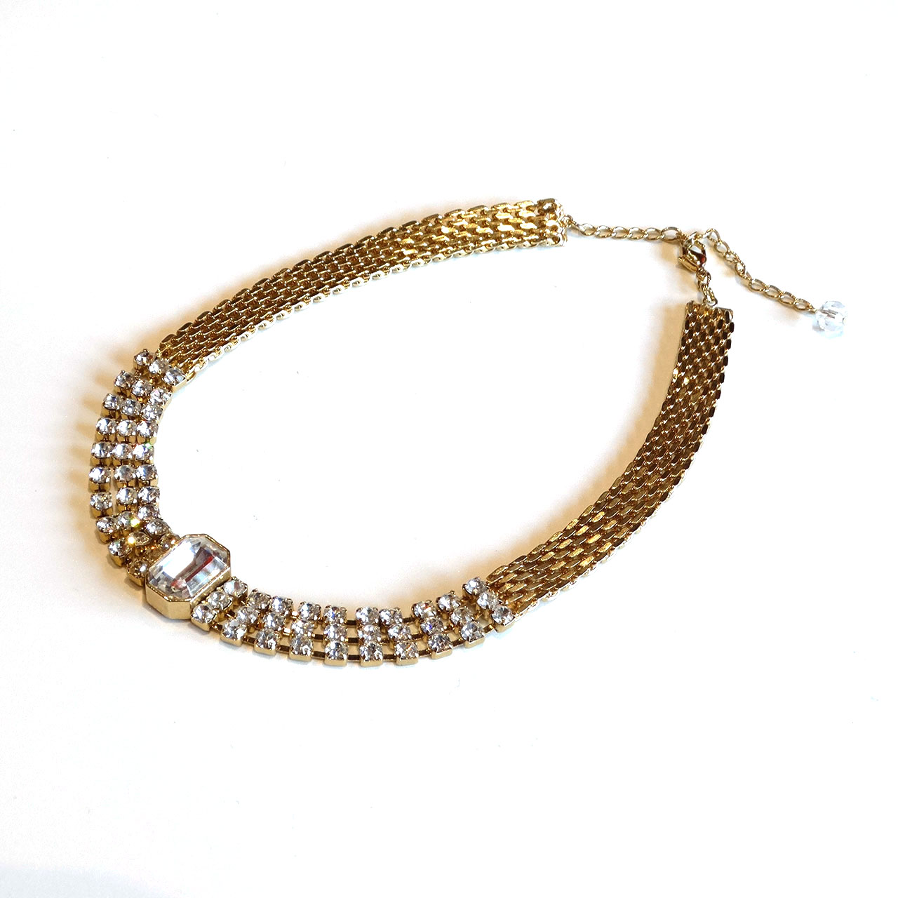 80s Vintage gold choke necklace