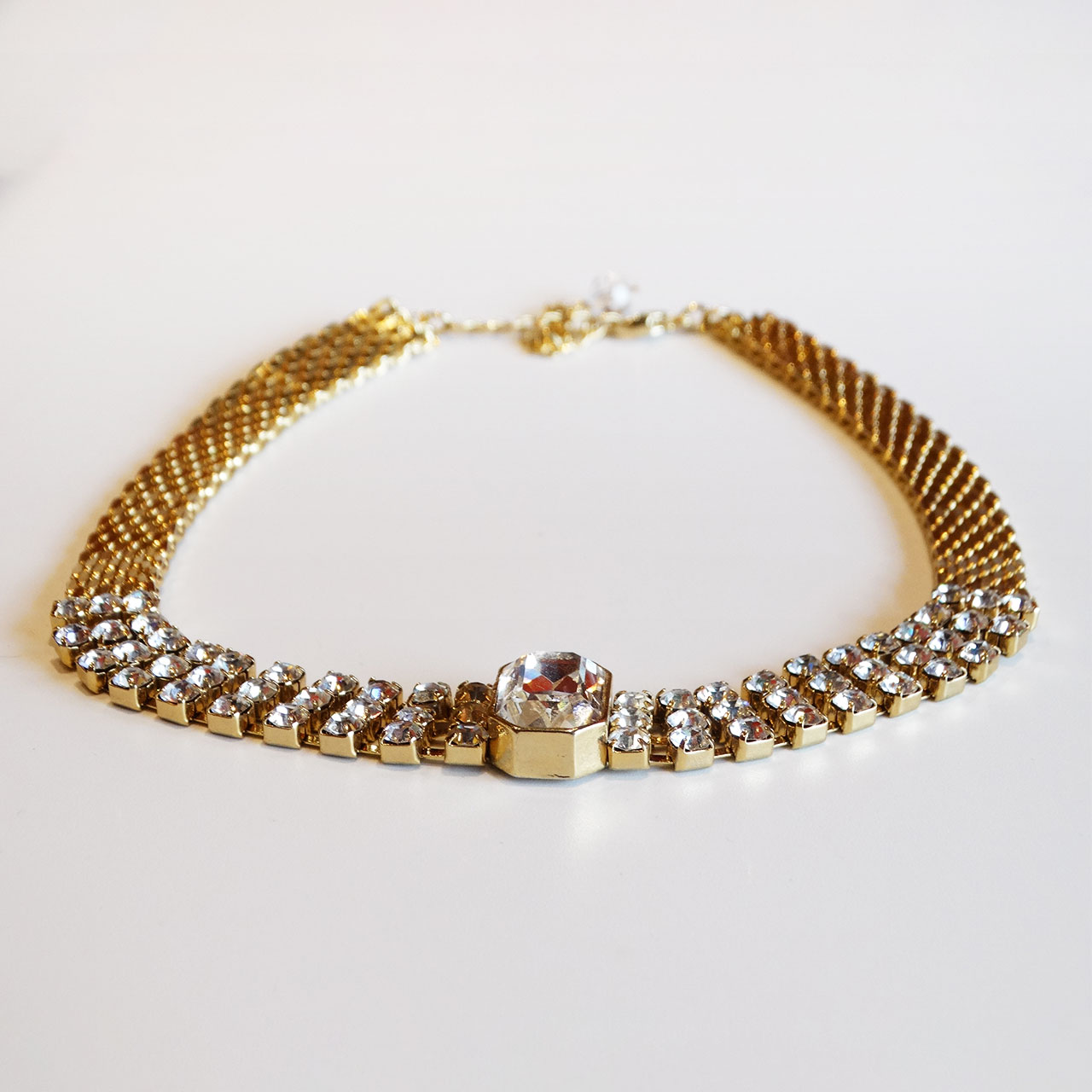 80s Vintage gold choke necklace