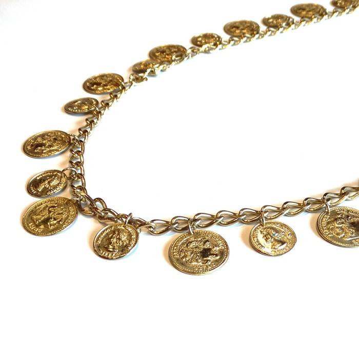 80s Vintage gold metal coin necklace | Vintage.City ヴィンテージ 古着