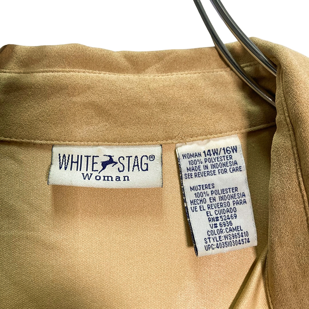 90s WHITE STAG L/S Fake suède shirt