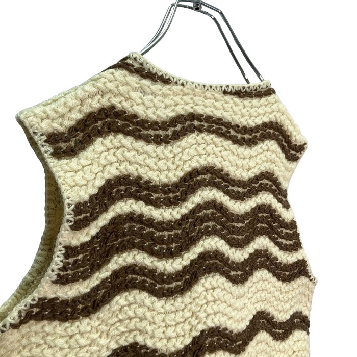 90s fringe design wool knit vest | Vintage.City ヴィンテージ 古着