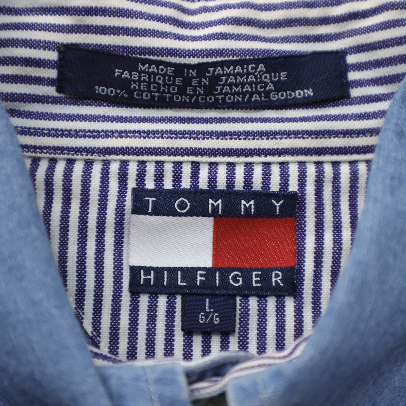 90s TOMMY HILFIGER シャンブレーシャツ ボタンダウンシャツ