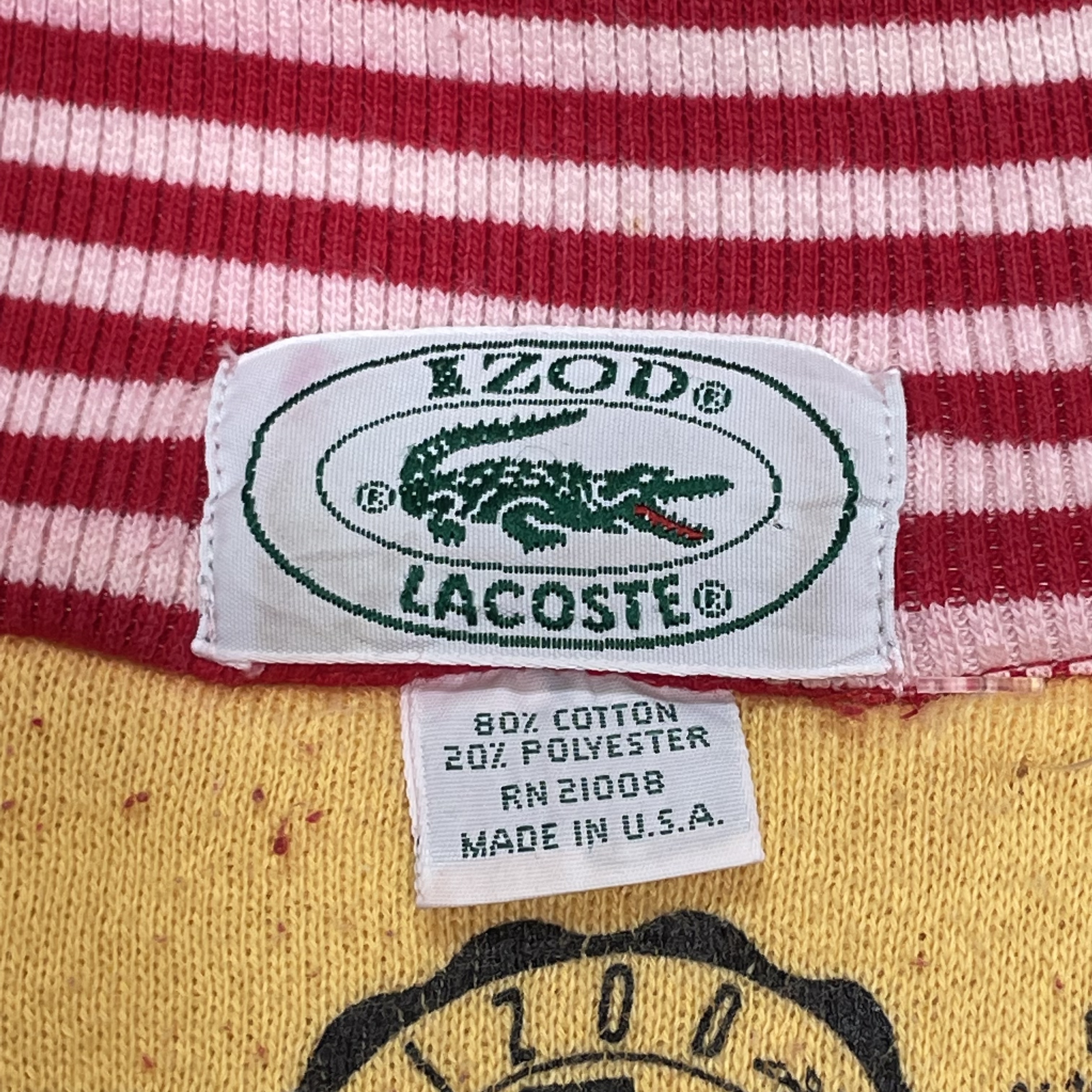 【80's】【Made in USA】IZOD LACOSTE   ハーフジップ
