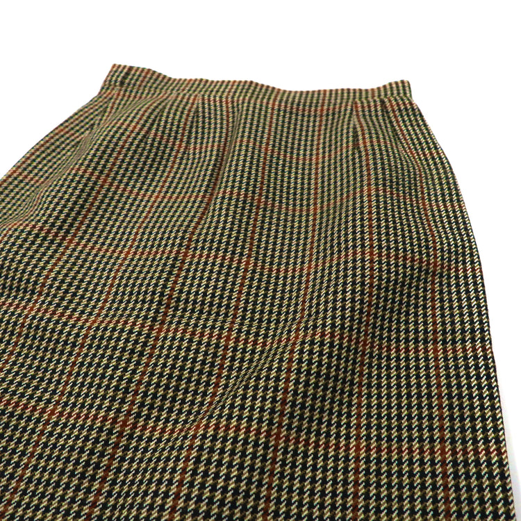 DAKS スカート 10 ブラウン チェック ウール オールド イギリス製