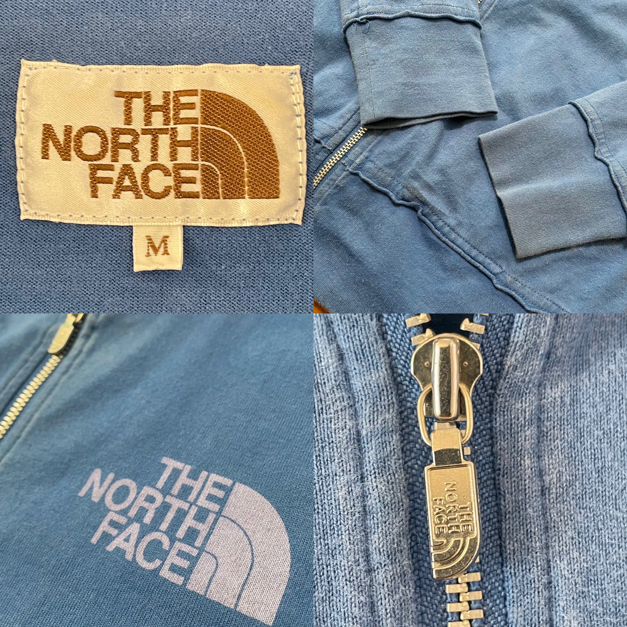【THE NORTH FACE】茶タグ ジップアップパーカー ロゴ M US古着