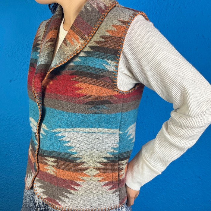 90s Native Pattern Wool Vest | Vintage.City ヴィンテージ 古着