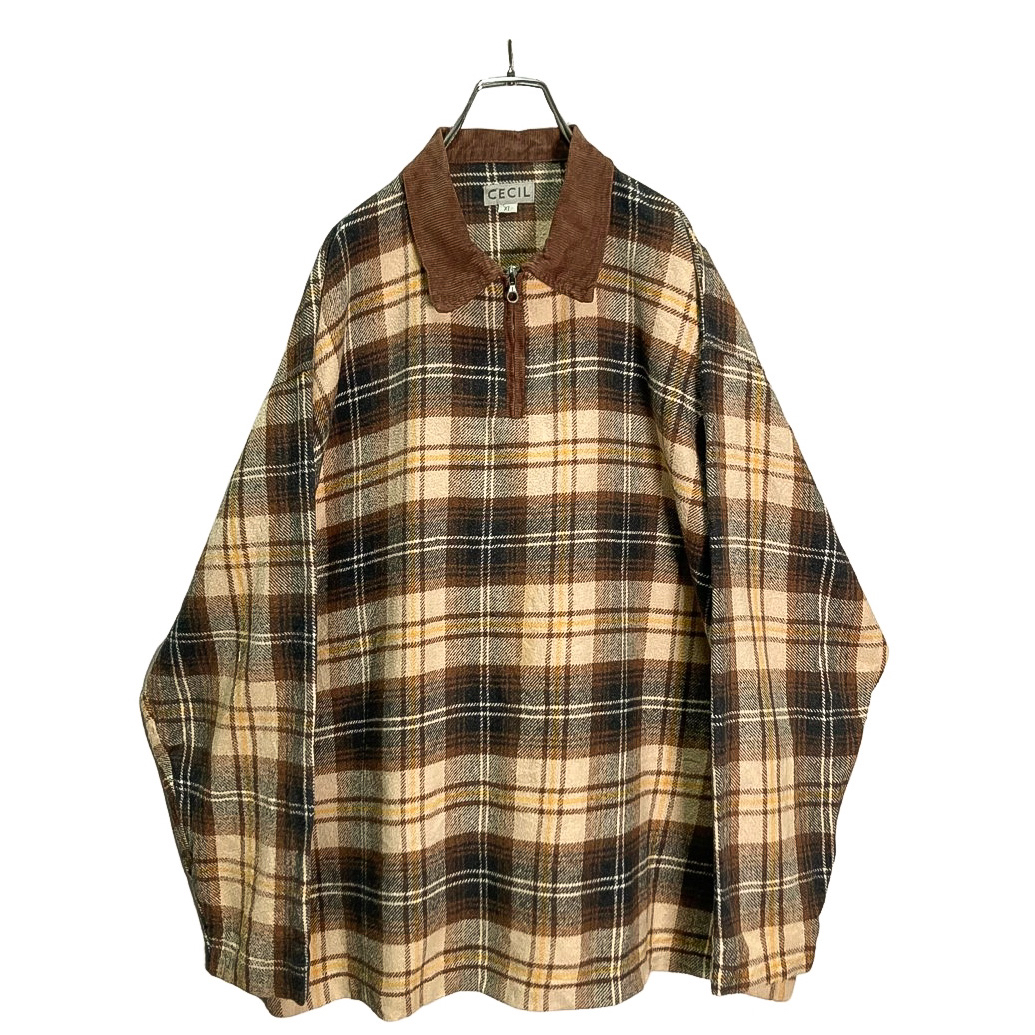 90s L/S switching knit shirt pullover